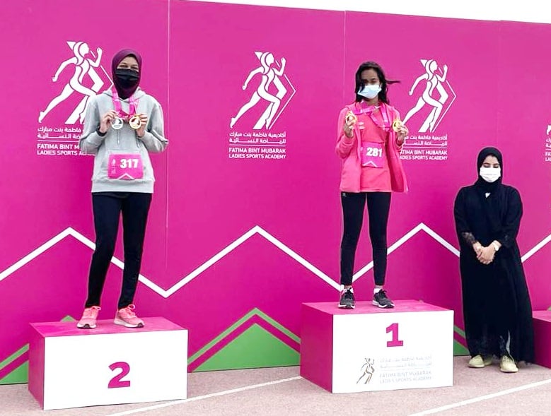 Congratulations to Shivani T K for winning a Gold Medal and Sumayyah Subakathulla winning a Silver Medal in the Fathima Binth Mubarak Academy FBMA Run 2021 under 17 Category 5K Run