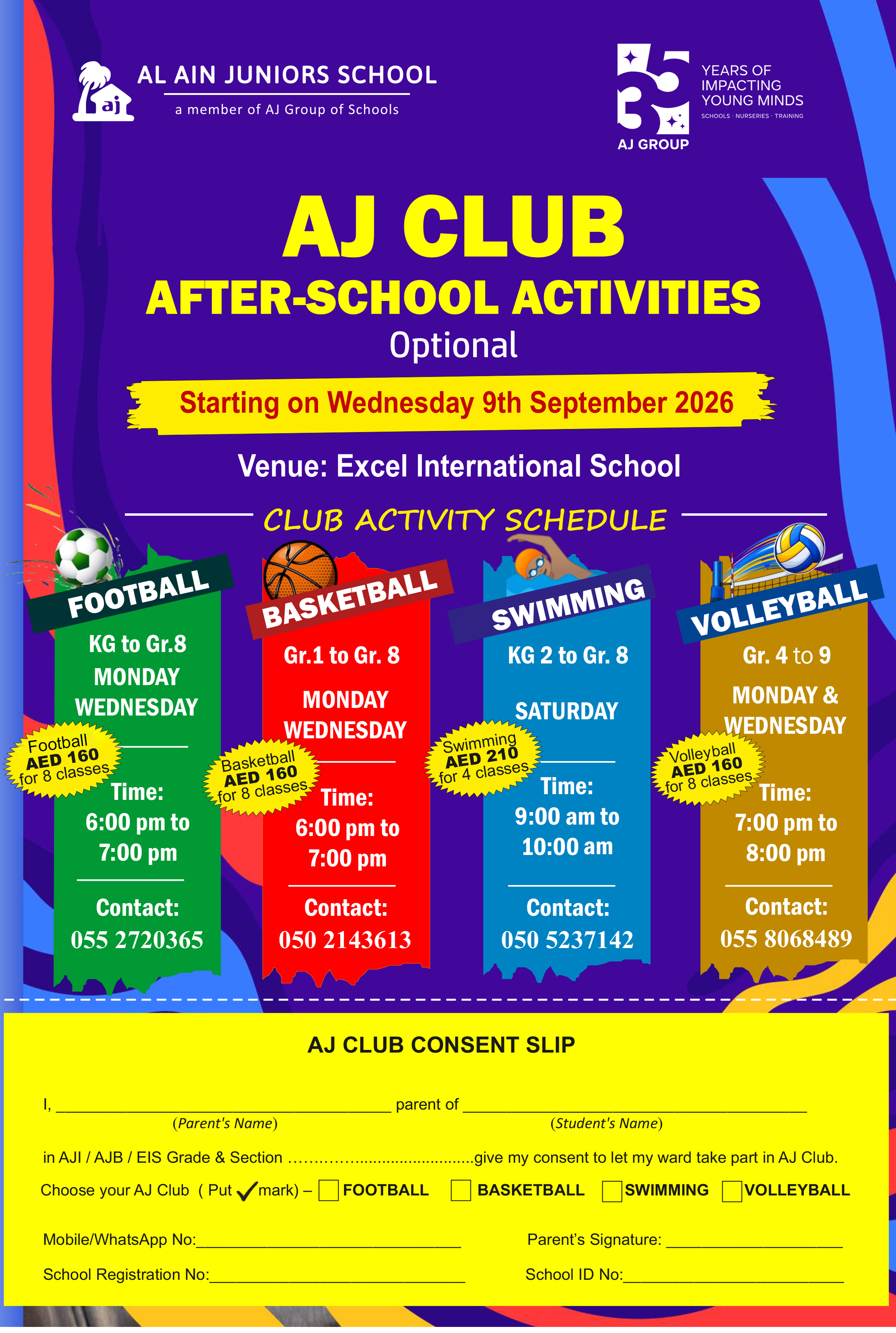 AJ Club After School Activities